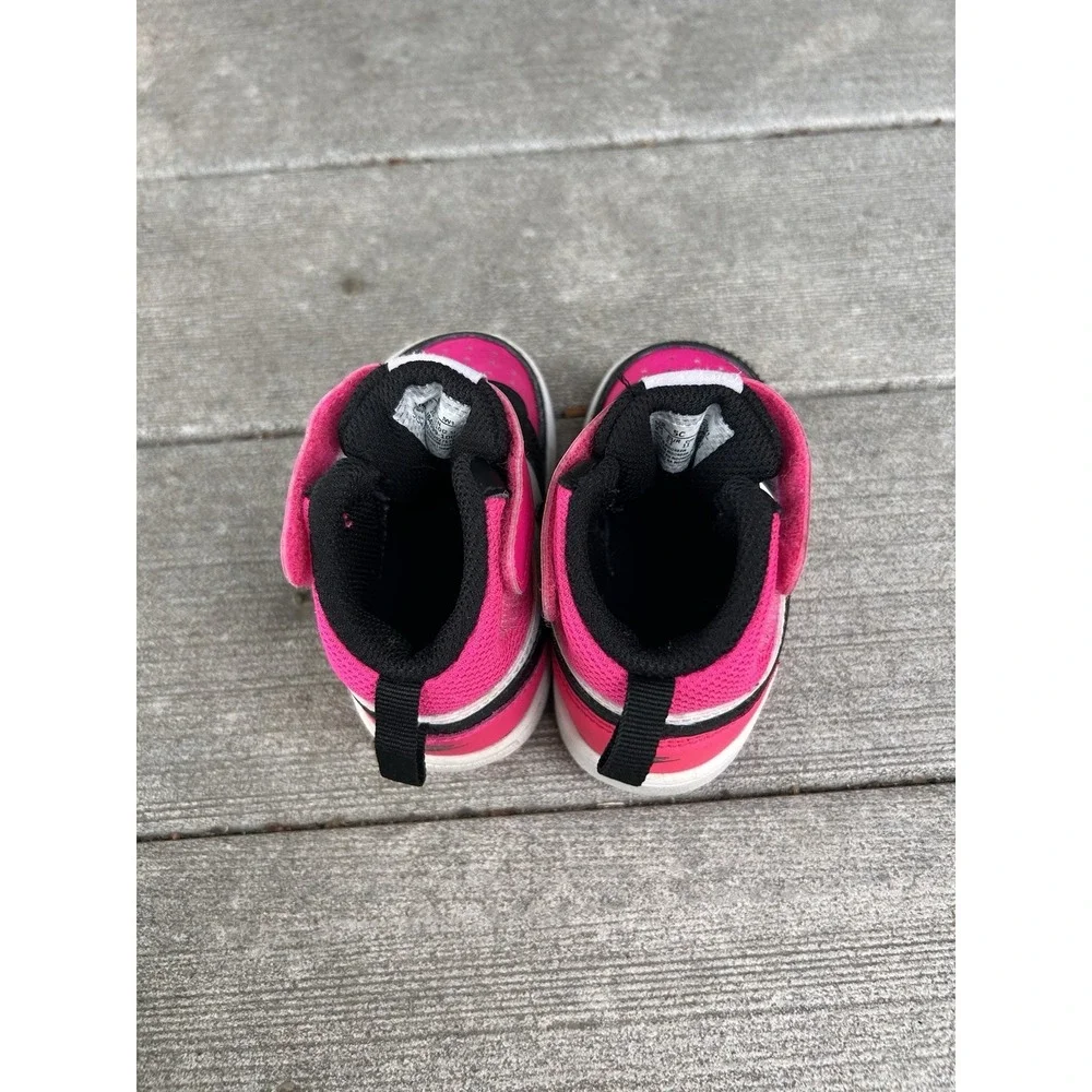 Nike Court Borough Mid 2 Toddler Shoes Pink Black White BQ5446-104 Size 5C